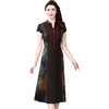 WXY-20059W夏装新款短袖小立领桑蚕丝连衣裙 商品缩略图2