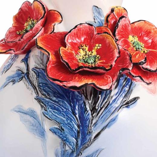 【彼达思】法蓝瓷 FZ03020山茶咏春 山茶花瓷瓶 商品图3