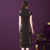 WXY-20059W夏装新款短袖小立领桑蚕丝连衣裙 商品缩略图1