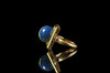 多米尼加蓝珀18K喷砂黄金八卦戒指 商品缩略图2