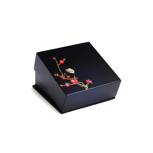 【梵谷漆器】彩绘腊梅漆艺杯垫（红色/黑色） 商品图4