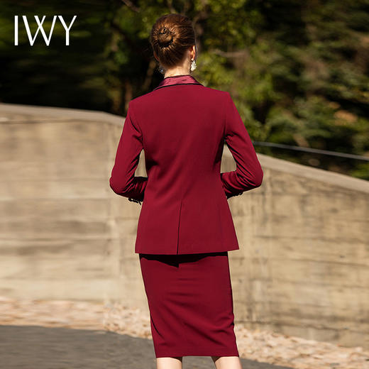 IWY/酒红色衬衫西装长裤半裙套装201044C1+S1+B1+P2 商品图8