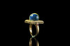 多米尼加蓝珀18K喷砂黄金八卦戒指 商品缩略图4