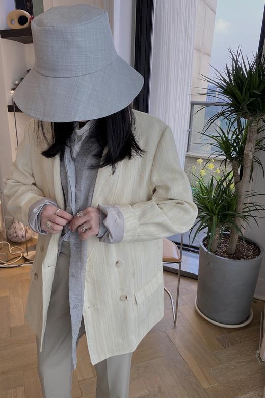 HIDEMI 斑鸠灰精纺薄羊毛渔夫帽 商品图9