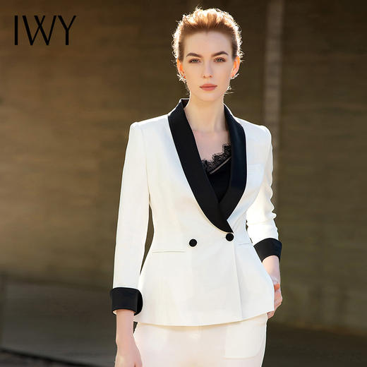 IWY/白色七分袖西服长裤套装201019C1+201019P1 商品图5