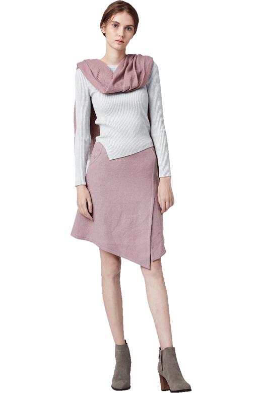 VIVIAN LIU/红英 Y1859401 冬女装新开衩不规则下摆毛呢半身裙 商品图5