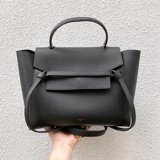 celine瑟琳黑色荔枝皮belt鲶鱼包