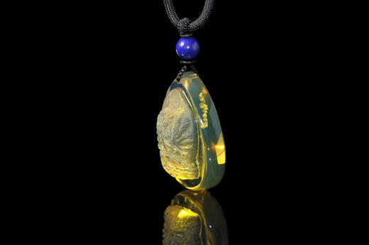 墨西哥蓝珀雕件 水滴形吊坠 准提佛母 能量系列 商品图2
