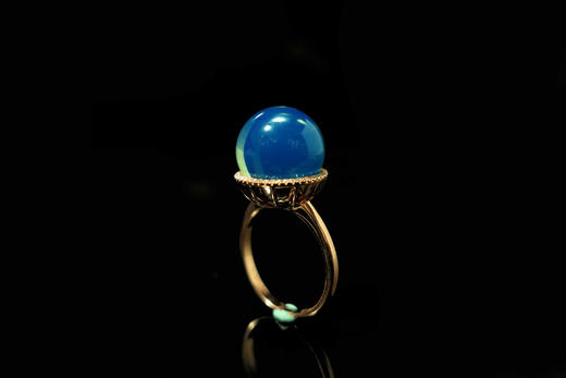 素雅·墨西哥蓝珀18k玫瑰金镶钻戒指 商品图3