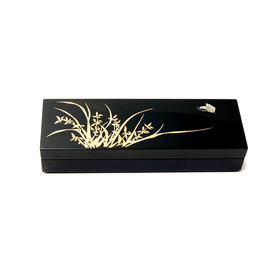 【梵谷漆器】手绘兰花漆艺蛋壳镶嵌笔盒