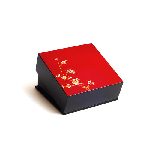 【梵谷漆器】彩绘腊梅漆艺杯垫（红色/黑色） 商品图1
