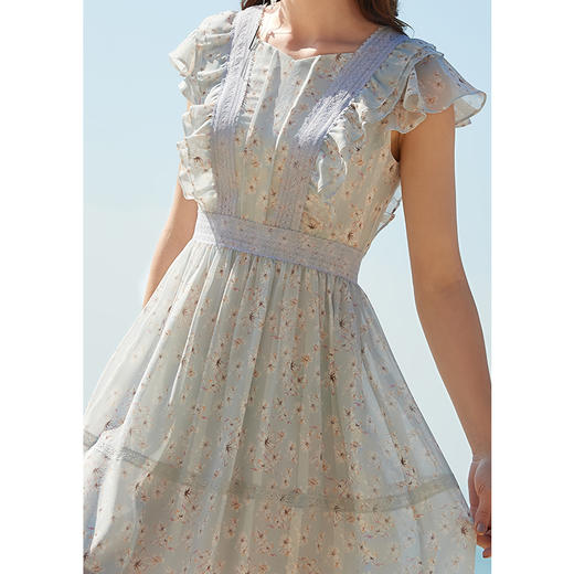 欧芮儿雪纺连衣裙短袖中长款 商品图2