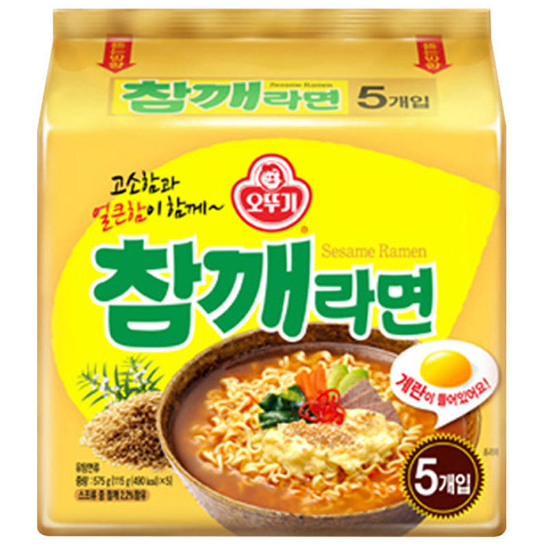 不倒翁芝麻拉面5连包韩国进口오뚜기참깨라면