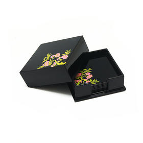 【梵谷漆器】彩绘花香漆艺杯垫