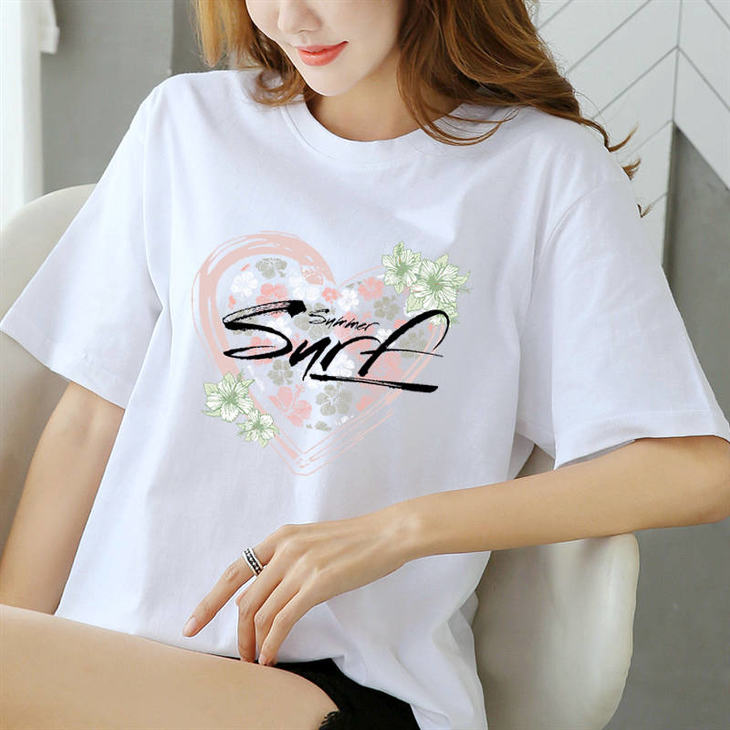 pdd2020夏季圆领纯棉短袖t恤女宽松大码zxh