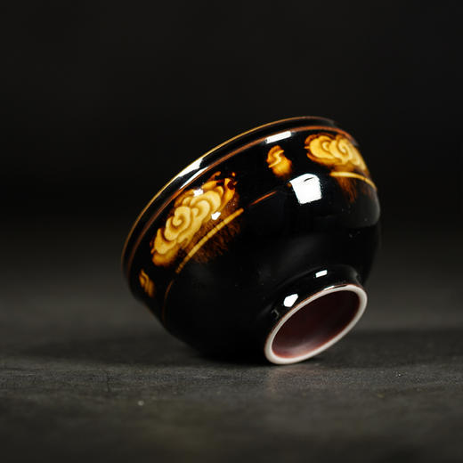 龙德堂陶艺 范泽锋烧 星月 金边玳瑁祥云天目盏 (库存请咨询客服) 商品图4