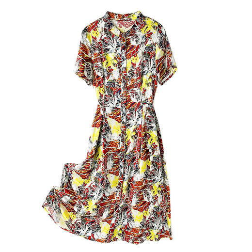 上海旗袍厂ASE-2263简约印花气质真丝连衣裙 商品图4