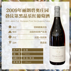 2009年 丽朗碧奥庄园 勃艮第 黑品乐红葡萄酒13° 750ml