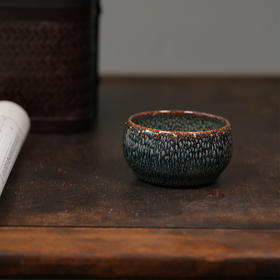 龙德堂陶艺 范泽锋烧 星月 蟹眼天目盏 款式一《金鼓蝉鸣》 库存咨询客服