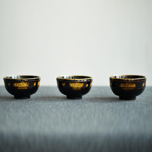 龙德堂陶艺 范泽锋烧 星月 金边玳瑁祥云天目盏 (库存请咨询客服) 商品图0