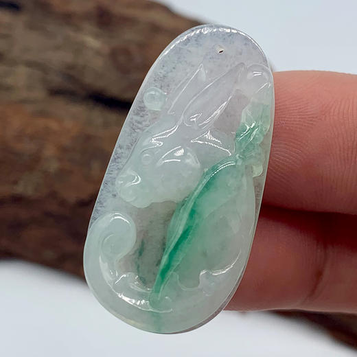 派瑞翡翠 翡翠兔子 糯种 绿色 商品图2