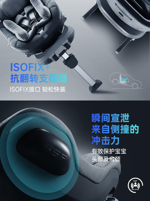 babyfirst宝贝第一启萌 0-4岁新生儿儿童安全座椅360度旋转汽车用宝宝婴儿 商品图1