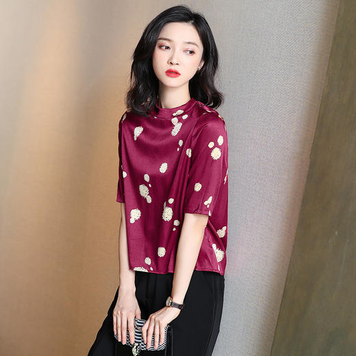 上海旗袍厂ASE-3360气质优雅真丝短袖衬衫 商品图3