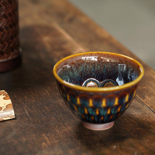 龙德堂陶艺 范泽锋烧 星月 天目盏《碧莲生金》库存请咨询客服 商品图1