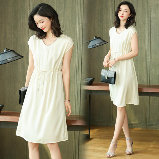 上海旗袍厂ASE-2251气质时尚系带真丝连衣裙 商品图2