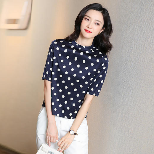 上海旗袍厂ASE-3360气质优雅真丝短袖衬衫 商品图2