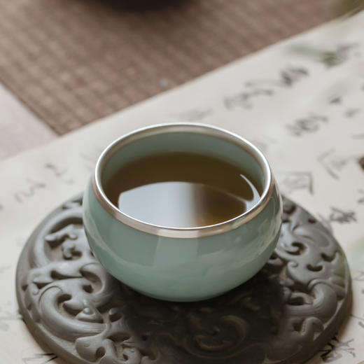 包银功夫茶杯茶具茶杯单杯青瓷主人杯景德镇陶瓷单个品茗杯子茶盏 商品图1