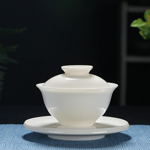 德化陶瓷白瓷盖碗