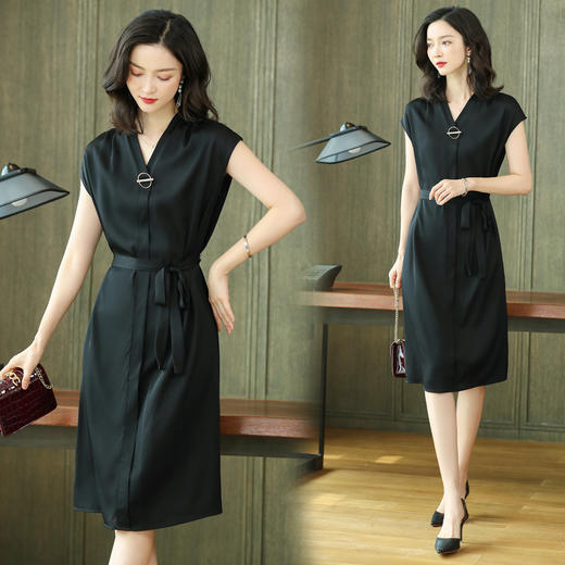 上海旗袍厂ASE-2250优雅气质时尚真丝连衣裙 商品图2