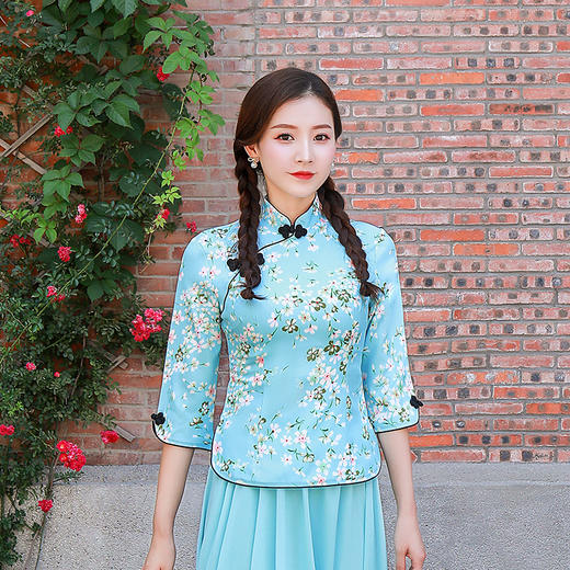 JT-939新款中国风修身百搭唐装旗袍上衣 商品图1