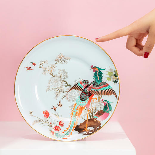 奥唯 ·「百鸟朝凤」国风系列餐具，碗盘家用碗碟景德镇餐具 商品图0