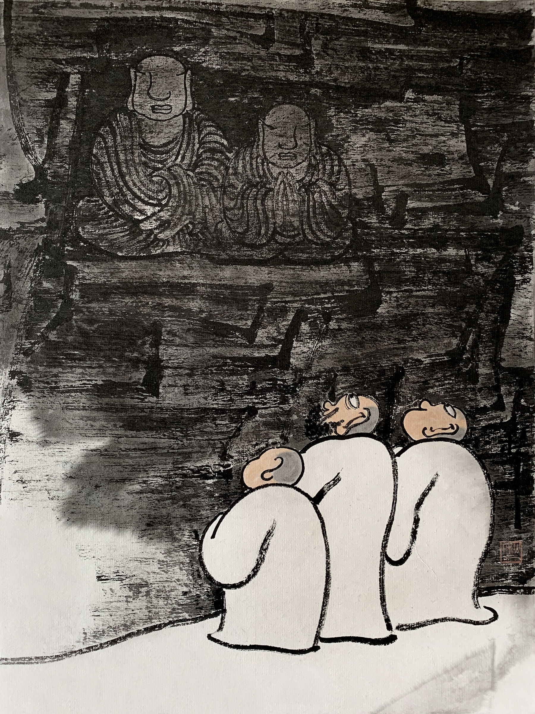 【观佛 · 01-秋一水墨原作】