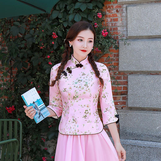 JT-939新款中国风修身百搭唐装旗袍上衣 商品图3