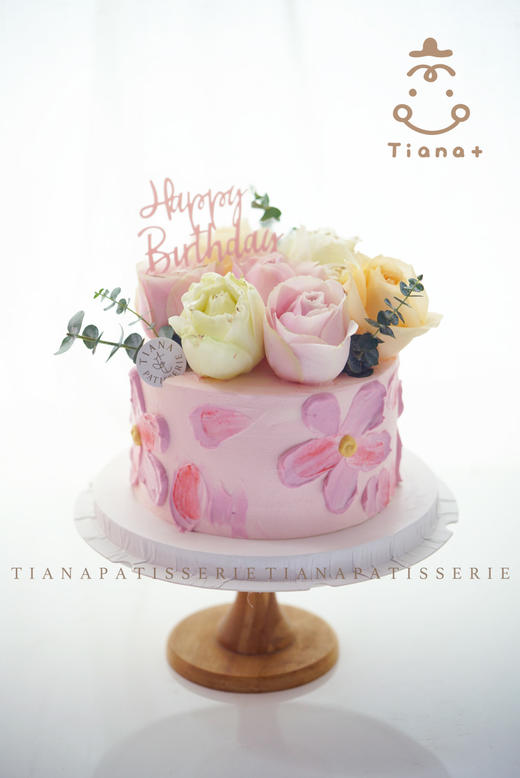 粉色鲜花蛋糕 Tianacake