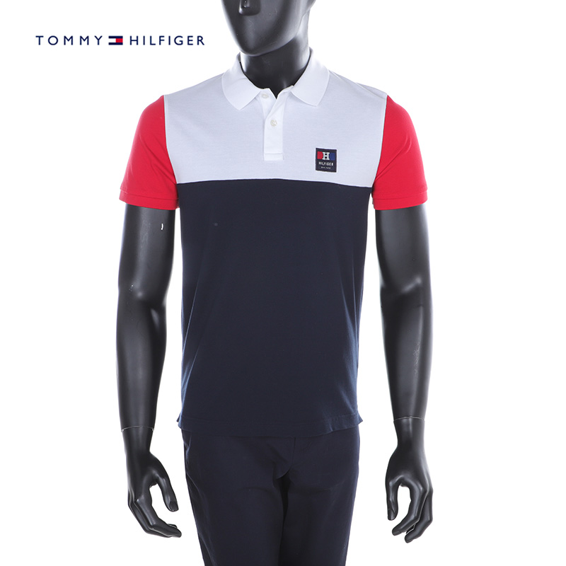 满3000送400 TOMMY HILFIGER汤米男拼接POLO衫 011zt