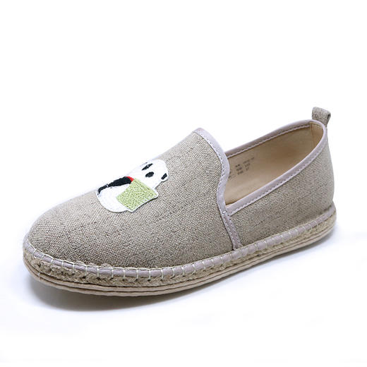【买麻鞋，雅路人】防脚臭，千层底亚麻布鞋国宝熊猫透气百搭透气女鞋布鞋1810-10W熊猫款 商品图4