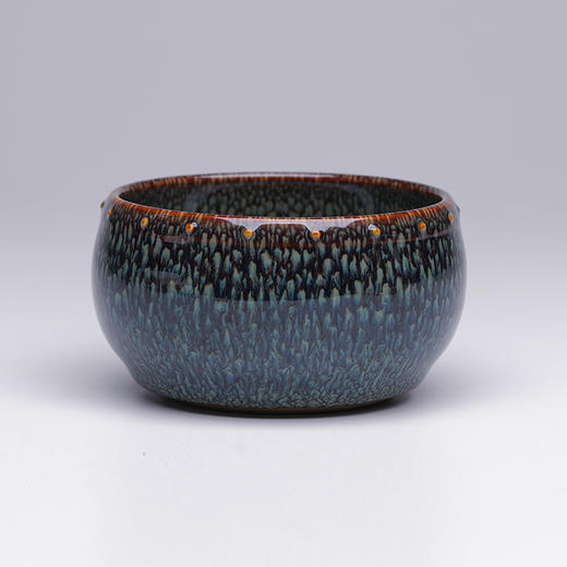 龙德堂陶艺 范泽锋烧 星月 蟹眼天目盏 款式一《金鼓蝉鸣》 库存咨询客服 商品图2