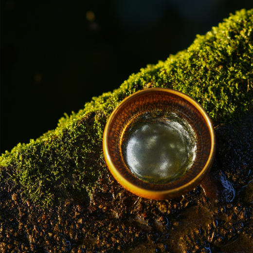 龙德堂陶艺 范泽锋烧 星月 （柿圆型）金丝玉毫天目盏 库存请咨询 商品图1