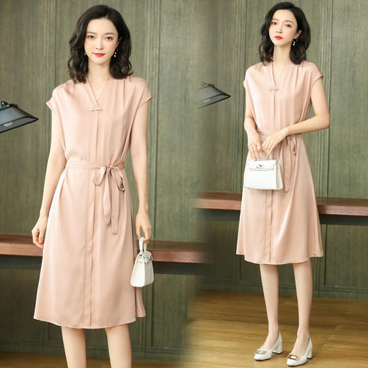 上海旗袍厂ASE-2250优雅气质时尚真丝连衣裙 商品图1