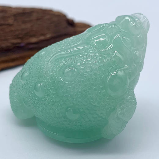 派瑞翡翠 翡翠手把件 糯种 绿色 商品图0