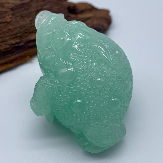 派瑞翡翠 翡翠手把件 糯种 绿色 商品图3