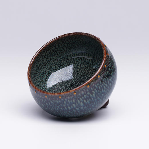 龙德堂陶艺 范泽锋烧 星月 蟹眼天目盏 款式一《金鼓蝉鸣》 库存咨询客服 商品图4