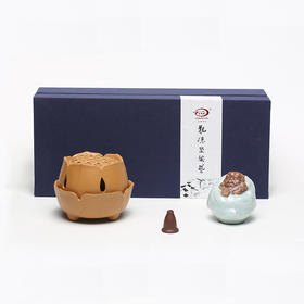 龙德堂陶艺  莲邈香炉套装 香炉 茶席配件