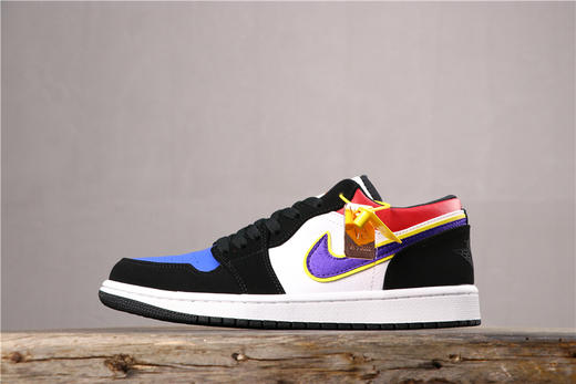 aj1 AJ1 乔丹1代 乔1 乔1低帮系列Air Jordan 1 Low 黑紫金蓝勾 粉脚趾黑紫金紫勾 商品图2