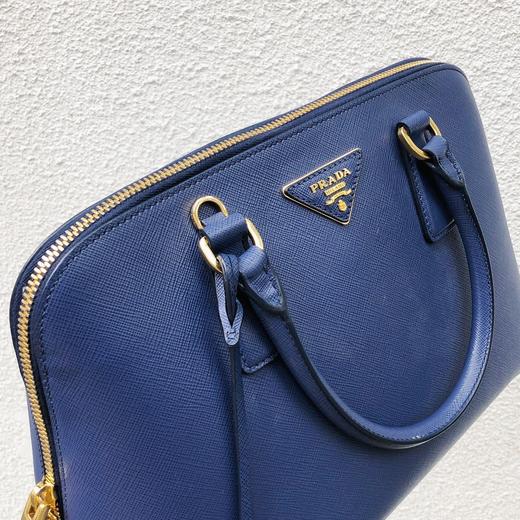 prada普拉达蓝色61字十69纹手提贝壳包