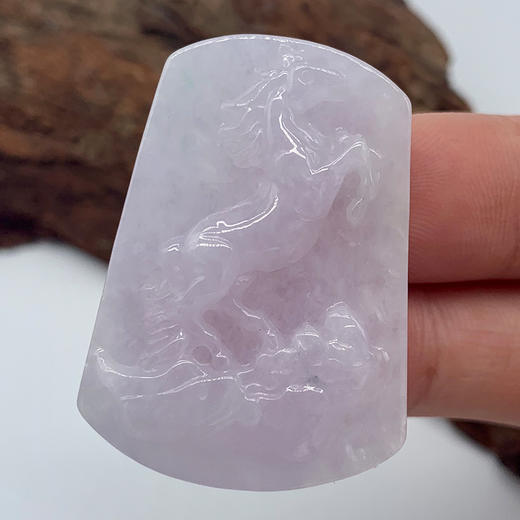 派瑞翡翠 翡翠马牌 糯种 紫色 商品图2